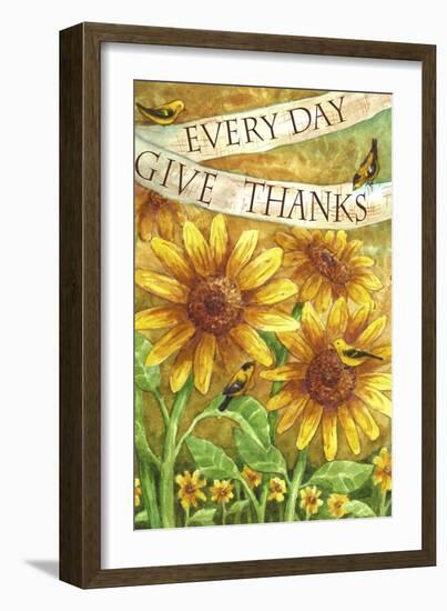 Sunflower Give Thanks Everyday-Melinda Hipsher-Framed Giclee Print