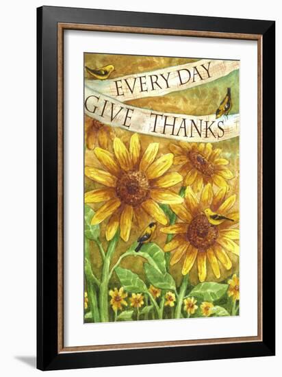 Sunflower Give Thanks Everyday-Melinda Hipsher-Framed Giclee Print