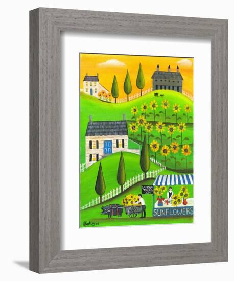 Sunflower Inspiration Farm Cheryl Bartley-Cheryl Bartley-Framed Giclee Print