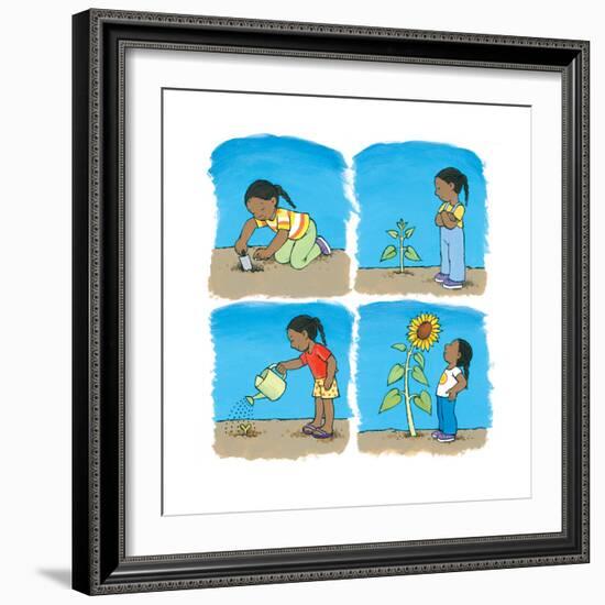 Sunflower Mix - Turtle-Kathryn Mitter-Framed Giclee Print