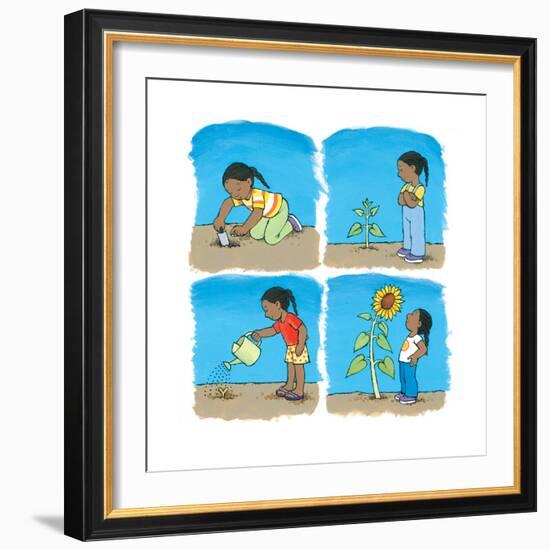 Sunflower Mix - Turtle-Kathryn Mitter-Framed Giclee Print