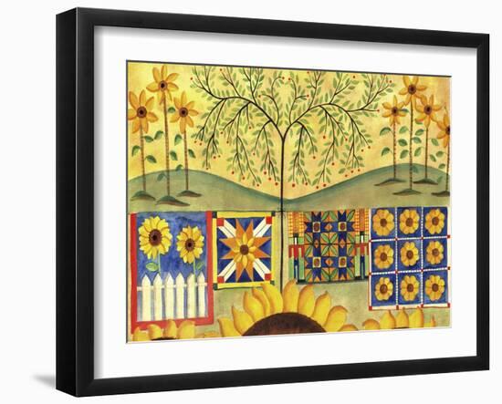 Sunflower Quilt Tree-Cheryl Bartley-Framed Giclee Print