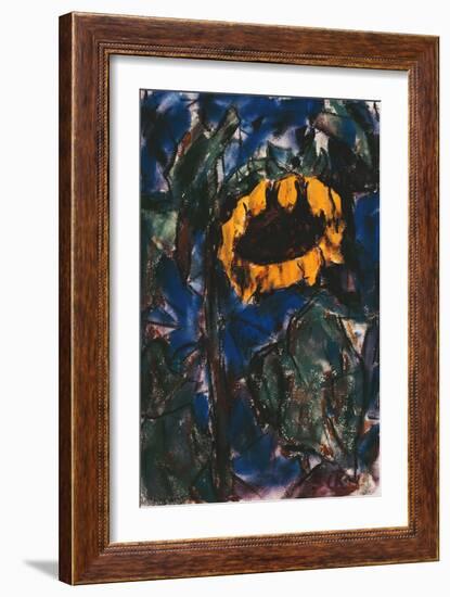 Sunflower; Sonnenblume, (Watercolour on Paper)-Christian Rohlfs-Framed Giclee Print