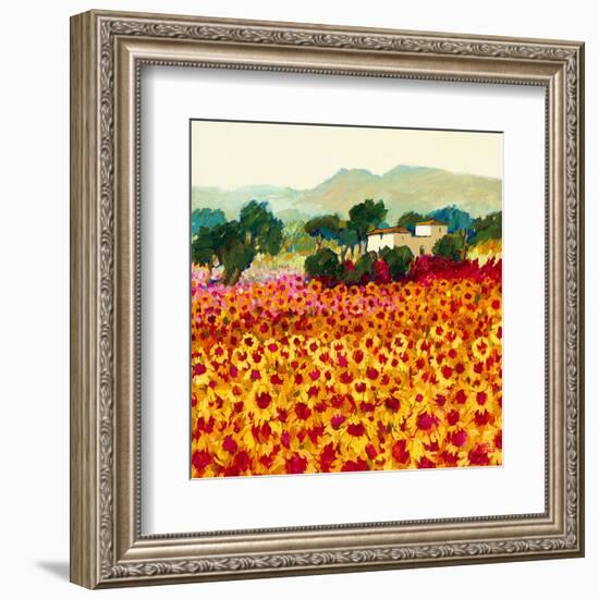 Sunflower Sunset, Tuscany-Hazel Barker-Framed Art Print