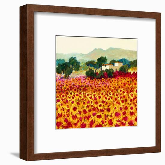 Sunflower Sunset, Tuscany-Hazel Barker-Framed Art Print