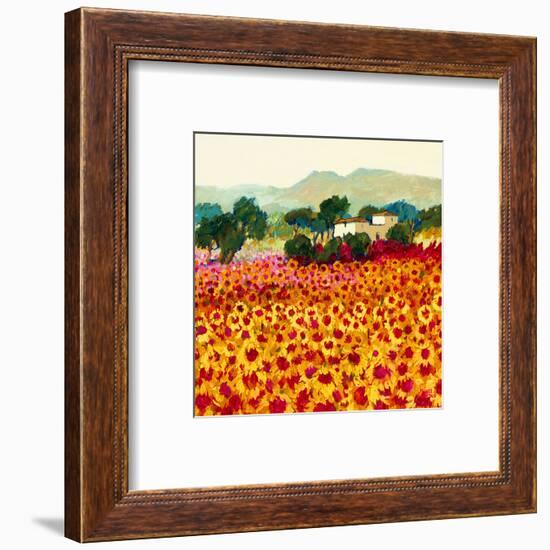 Sunflower Sunset, Tuscany-Hazel Barker-Framed Art Print