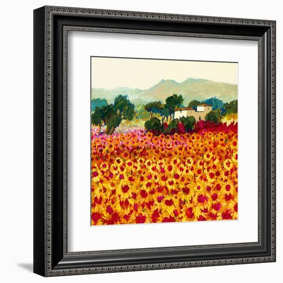 Sunflower Sunset, Tuscany-Hazel Barker-Framed Art Print