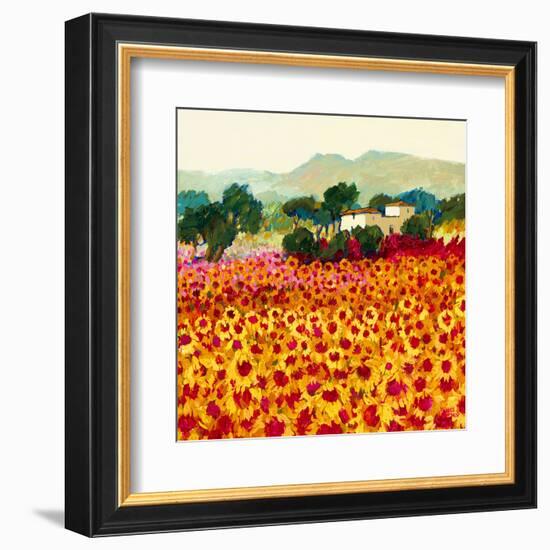 Sunflower Sunset, Tuscany-Hazel Barker-Framed Art Print