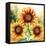 Sunflower Trio-Nicole DeCamp-Framed Stretched Canvas