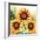 Sunflower Trio-Nicole DeCamp-Framed Premium Giclee Print