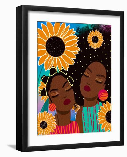 Sunflower Women-Lorintheory-Framed Art Print