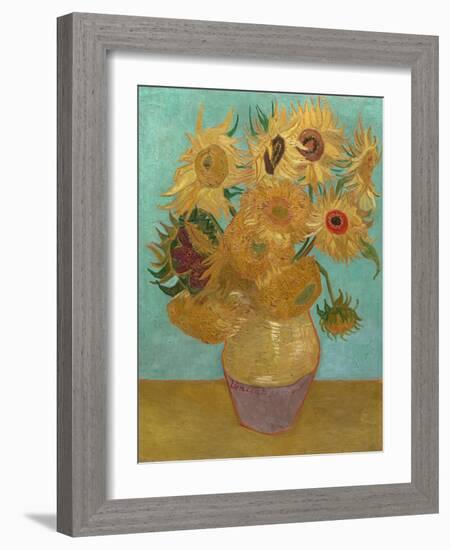 Sunflowers, 1888 or 1889 (Oil on Canvas)-Vincent van Gogh-Framed Giclee Print