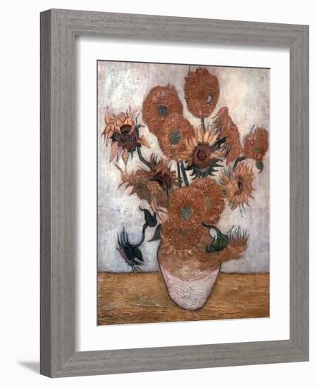 'Sunflowers', 1889.  Artist: Vincent van Gogh-Vincent van Gogh-Framed Giclee Print