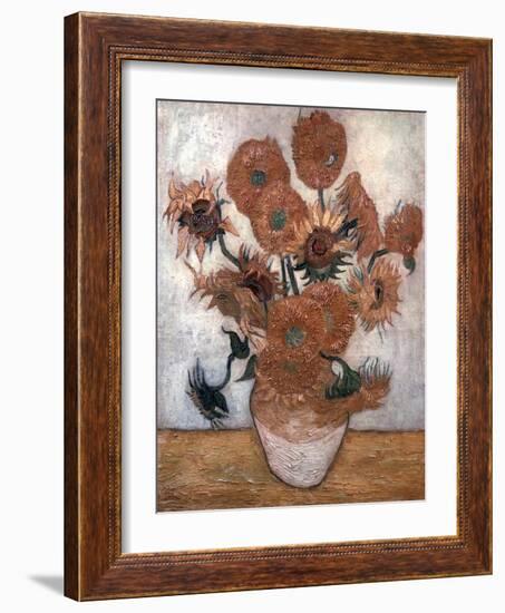 'Sunflowers', 1889.  Artist: Vincent van Gogh-Vincent van Gogh-Framed Giclee Print