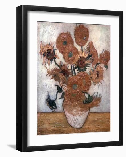 'Sunflowers', 1889.  Artist: Vincent van Gogh-Vincent van Gogh-Framed Giclee Print