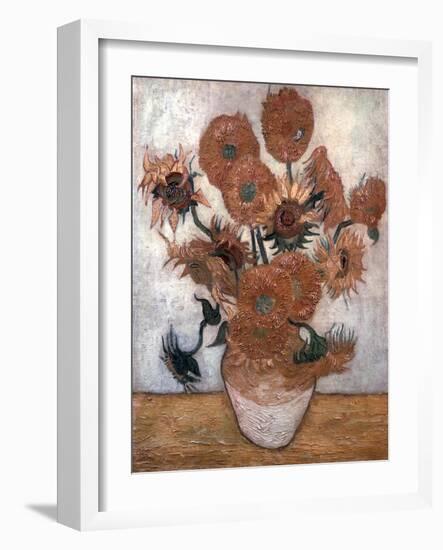 'Sunflowers', 1889.  Artist: Vincent van Gogh-Vincent van Gogh-Framed Giclee Print