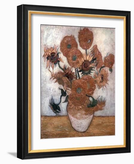 'Sunflowers', 1889.  Artist: Vincent van Gogh-Vincent van Gogh-Framed Giclee Print