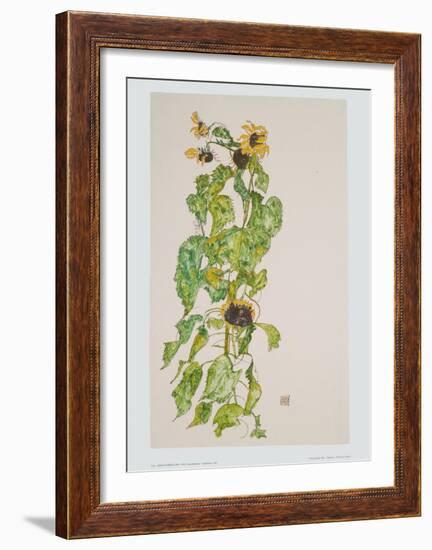 Sunflowers, 1917-Egon Schiele-Framed Art Print