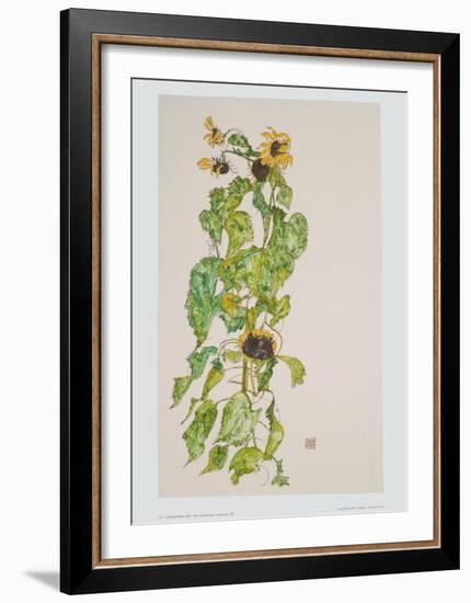 Sunflowers, 1917-Egon Schiele-Framed Art Print