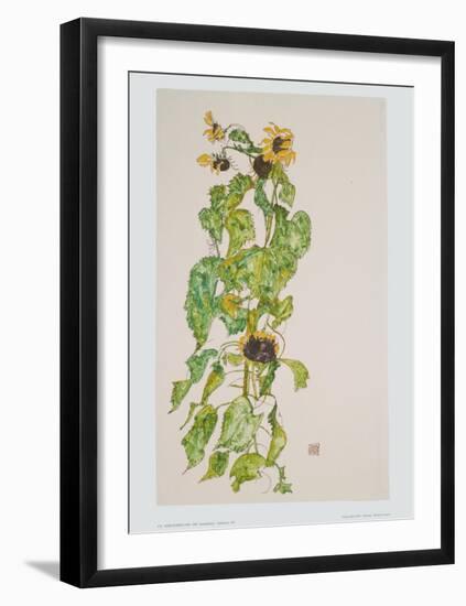 Sunflowers, 1917-Egon Schiele-Framed Art Print