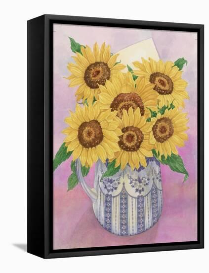 Sunflowers, 1998-Linda Benton-Framed Premier Image Canvas