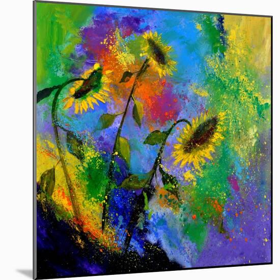 Sunflowers 7741-Pol Ledent-Mounted Art Print