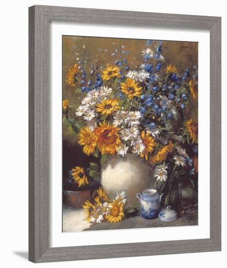 Sunflowers and Daisies-Frank Janca-Framed Giclee Print