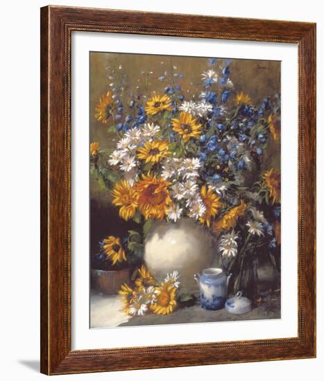 Sunflowers and Daisies-Frank Janca-Framed Giclee Print