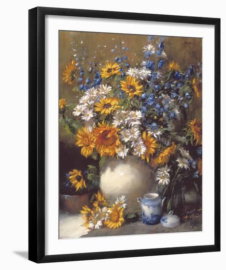 Sunflowers and Daisies-Frank Janca-Framed Giclee Print