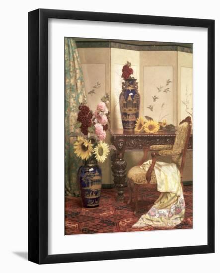 Sunflowers and Hollyhocks, 1889-Kate Hayllar-Framed Giclee Print