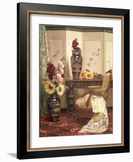 Sunflowers and Hollyhocks, 1889-Kate Hayllar-Framed Giclee Print