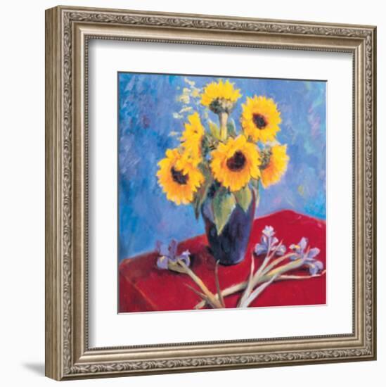 Sunflowers and Irises-Edward Noott-Framed Art Print