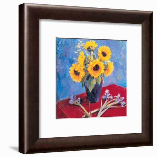 Sunflowers and Irises-Edward Noott-Framed Art Print