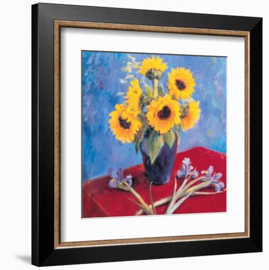 Sunflowers and Irises-Edward Noott-Framed Art Print