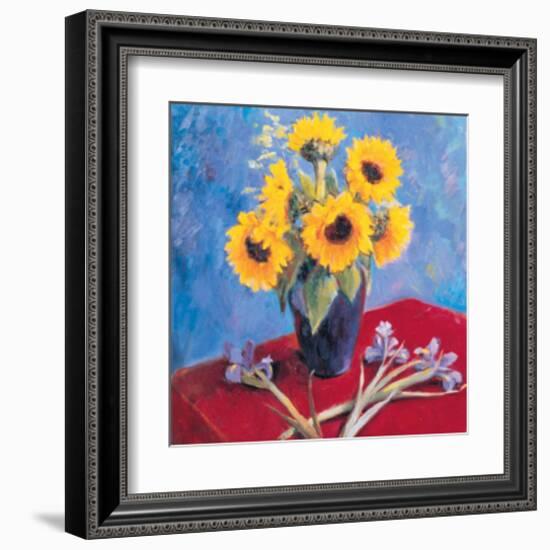 Sunflowers and Irises-Edward Noott-Framed Art Print