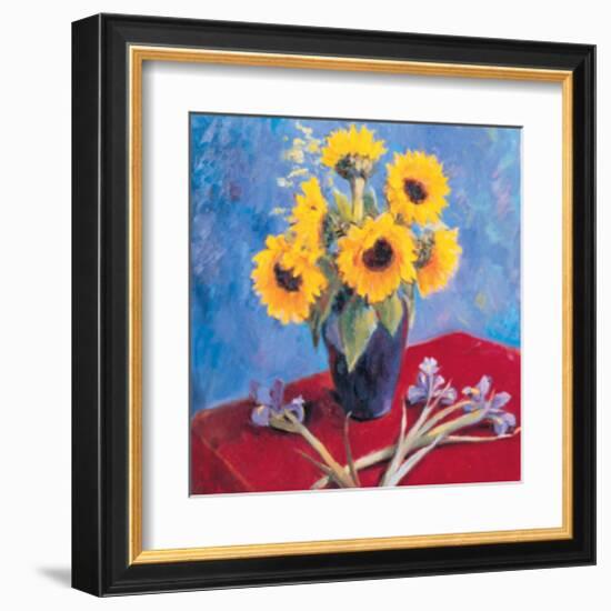 Sunflowers and Irises-Edward Noott-Framed Art Print