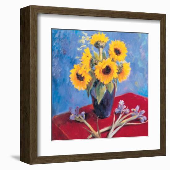 Sunflowers and Irises-Edward Noott-Framed Art Print