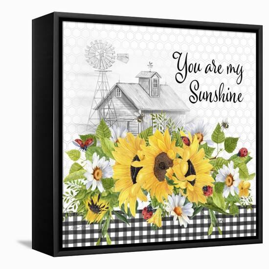 Sunflowers and Lady Bugs 5-Jean Plout-Framed Premier Image Canvas