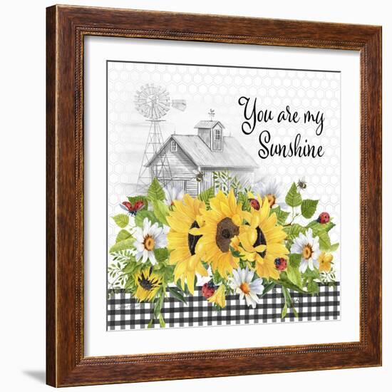 Sunflowers and Lady Bugs 5-Jean Plout-Framed Giclee Print