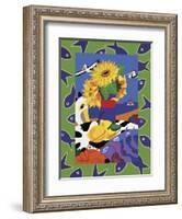 Sunflowers And Lemons-Cindy Wider-Framed Giclee Print
