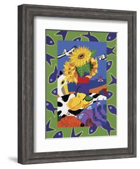 Sunflowers And Lemons-Cindy Wider-Framed Giclee Print