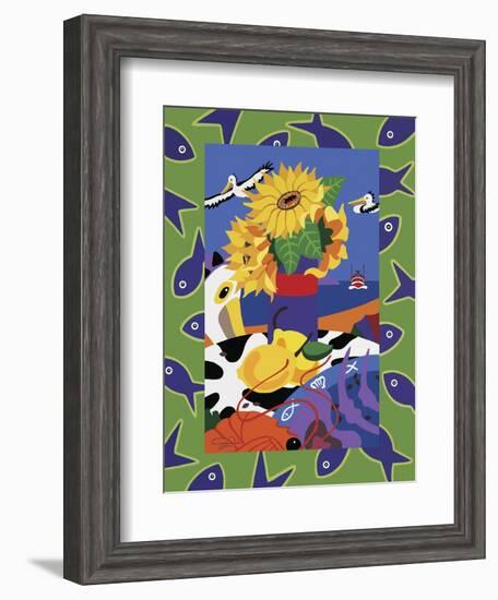 Sunflowers And Lemons-Cindy Wider-Framed Giclee Print