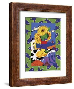 Sunflowers And Lemons-Cindy Wider-Framed Giclee Print