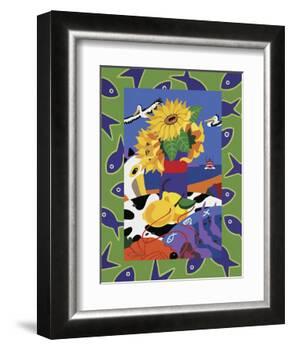 Sunflowers And Lemons-Cindy Wider-Framed Giclee Print