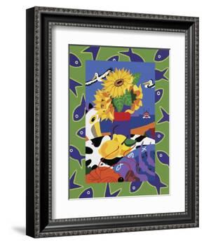 Sunflowers And Lemons-Cindy Wider-Framed Giclee Print