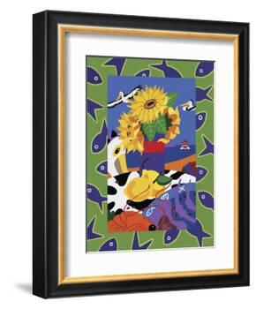Sunflowers And Lemons-Cindy Wider-Framed Giclee Print