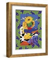 Sunflowers And Lemons-Cindy Wider-Framed Giclee Print