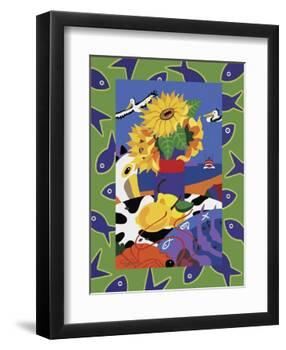 Sunflowers And Lemons-Cindy Wider-Framed Giclee Print