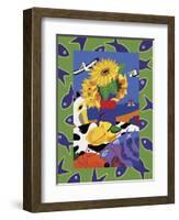 Sunflowers And Lemons-Cindy Wider-Framed Giclee Print