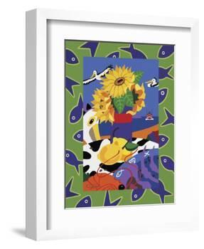 Sunflowers And Lemons-Cindy Wider-Framed Giclee Print